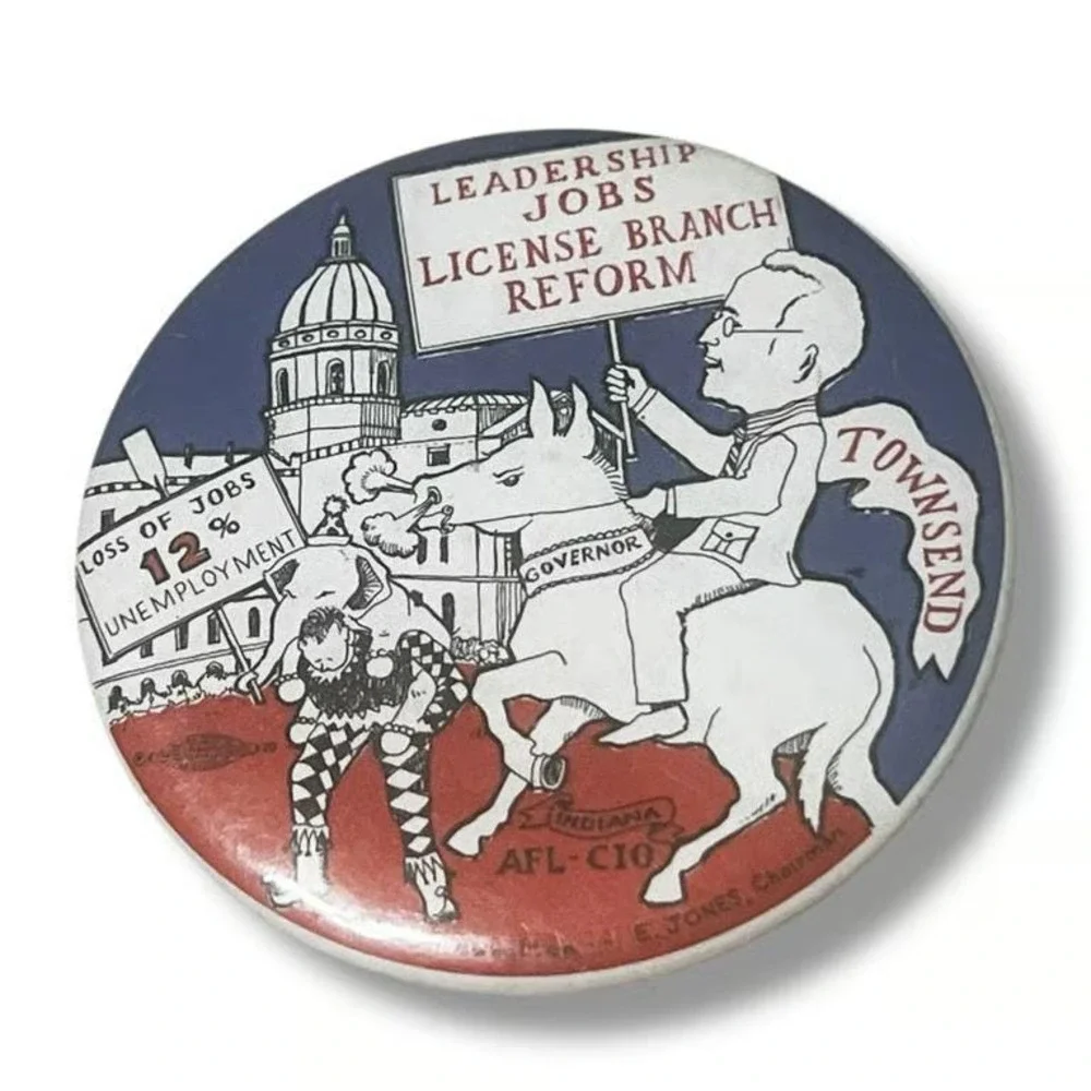 Wayne Townsend Indiana Vintage Governors Campaign Pinback Pin BX